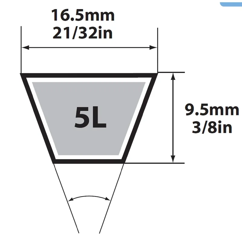 Fractional Horsepower 5l Type V-belt, 21/32 In. X 78 In.