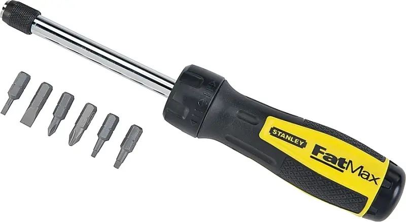 69-189 Multi-bit Ratcheting Screwdriver With 6 Bits, 8-inch Length
