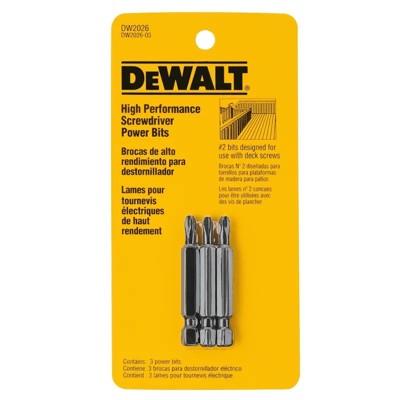 DeWalt Phillips 2 X 2 In. L Screwdriver Bit Heat-Treated Steel 3 Pc