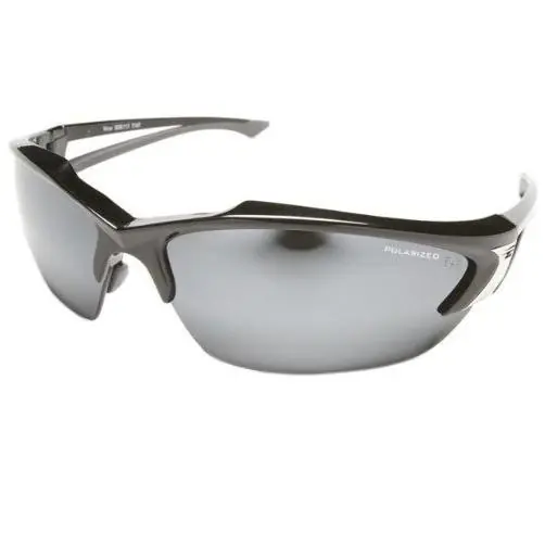 Khor Polarized Black Frame Sunglasses With G-15 Silver Mirror Lens