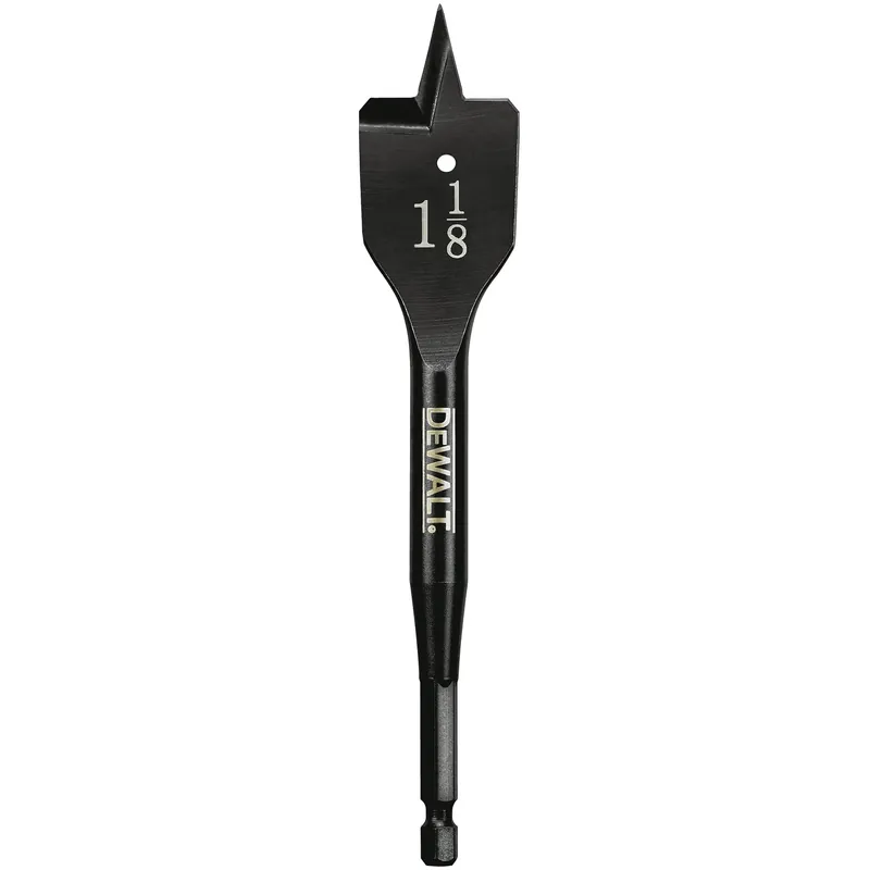 DeWalt 1-1/8 In. X 6 In. L Carbon Steel Spade Bit Hex Shank 1 Pk
