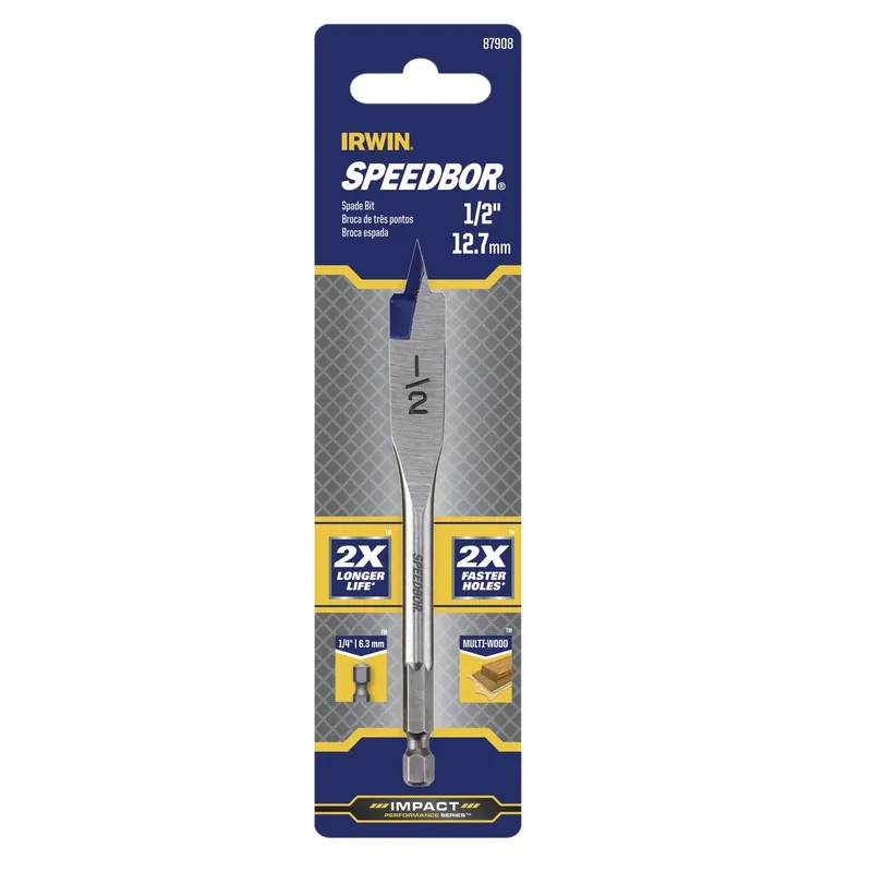 Speedbor Wood Boring Spade Drill Bit, 1/2 X 4 In.