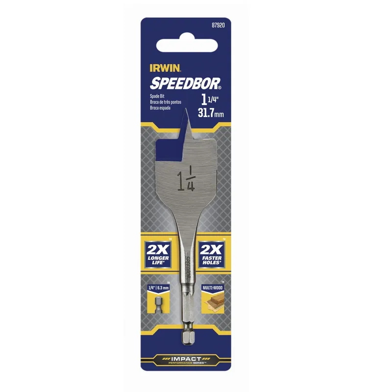 Speedbor Wood Boring Spade Drill Bit, 1-1/4 X 4 In.