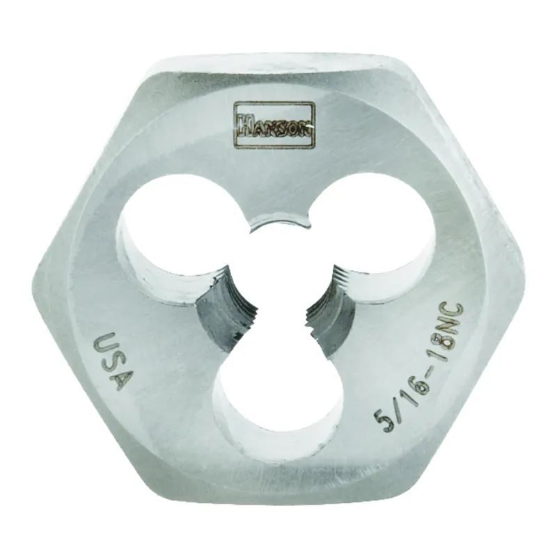 Hanson Hexagon Fractional Die, National Coarse, 5/16 In. X 18