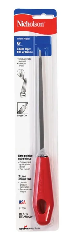 Crescent Nicholson 6‑in. High‑Carbon Steel Single‑Cut Taper File – 2.5‑in. Wide
