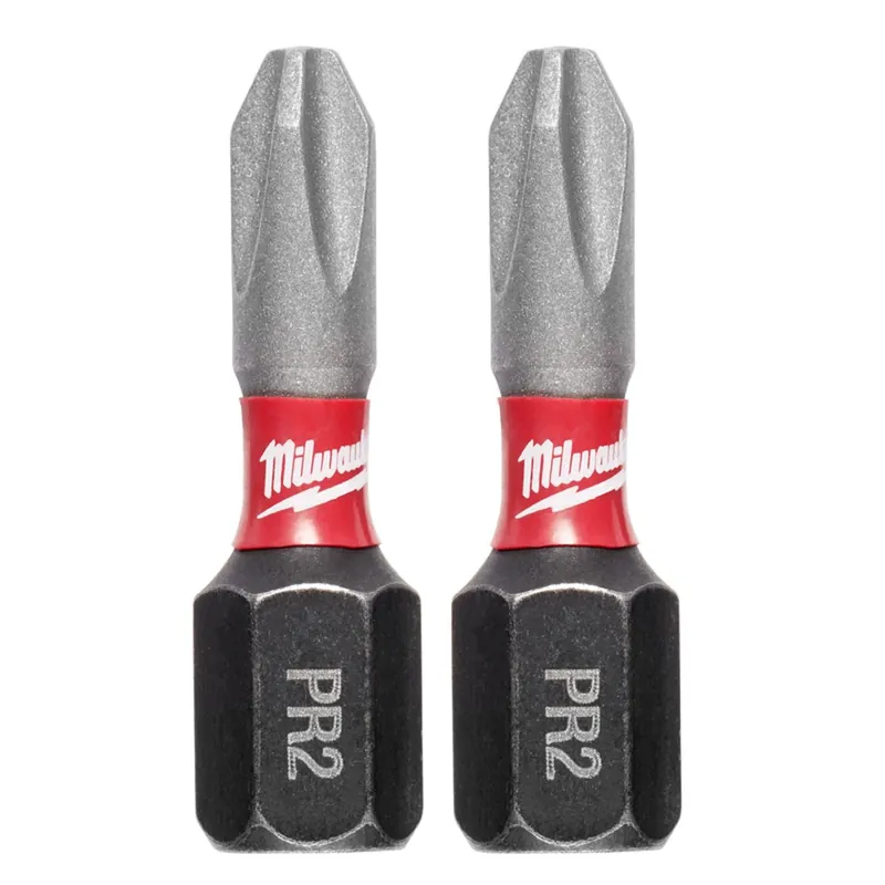 Milwaukee Shockwave Phillips 2 X 1 In. L Impact Reduced Insert Bit Steel 2 Pk