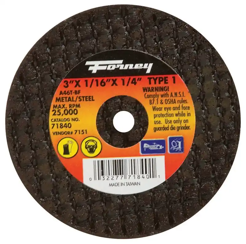 Cutting Wheel, Type 1, 3 X 1/16-In.
