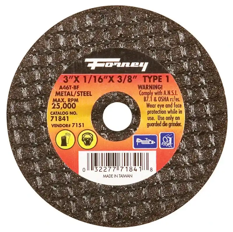 Cutting Wheel, Type 1, 3 X 1/16-In.