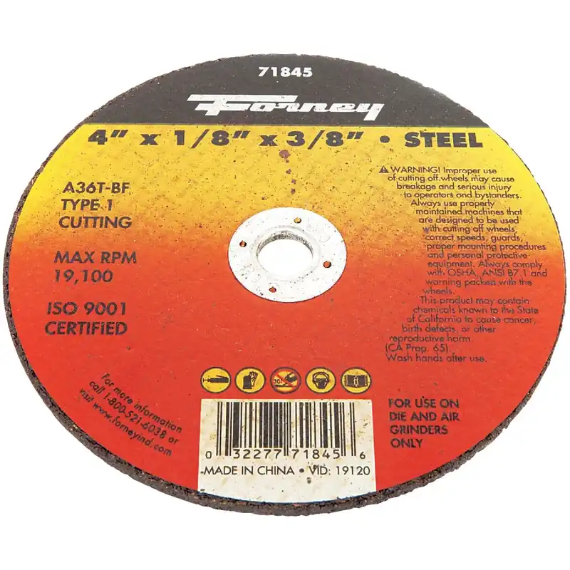 4 In. X 1/8 In. X 3/8 In. Aluminum Oxide Metal Cut-off Wheel