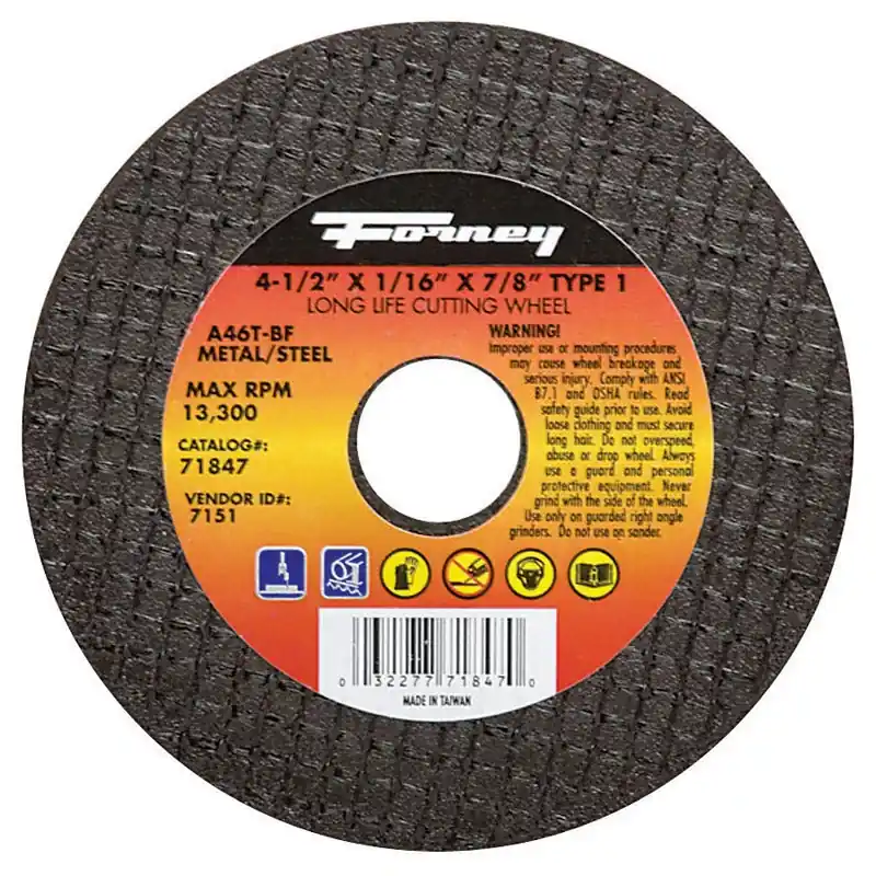 Cutting Wheel, Type 1, 4.5 X 1/16-In.