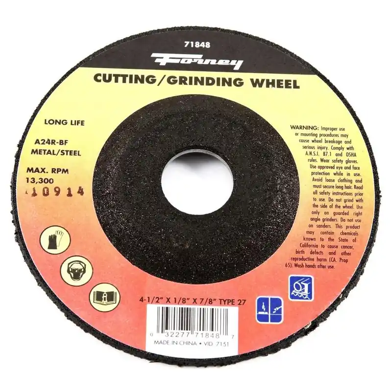 Grinding Wheel, Type 27, 4.5 X 1/8-In.