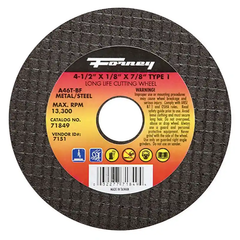 71849 Type 1 4-1/2 In. X 1/8 In. X 7/8 In. Aluminum Oxide Cut-off Wheel
