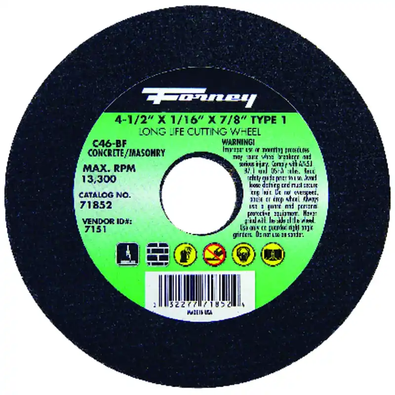 Cutting Wheel, Type 1, 4.5 X 1/16-In.