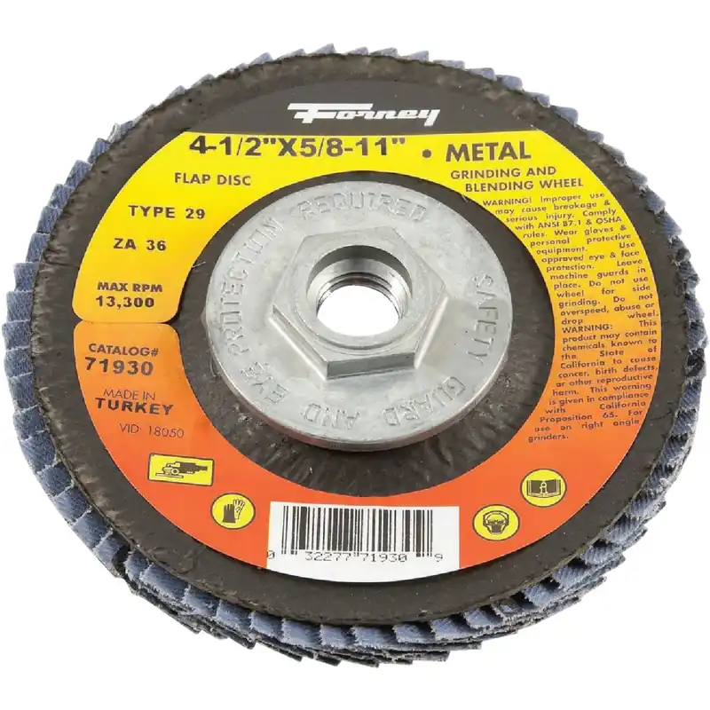 Jumbo Blue Zirconia Flap Disc, Type 29, 36-Grit, 4.5-In.