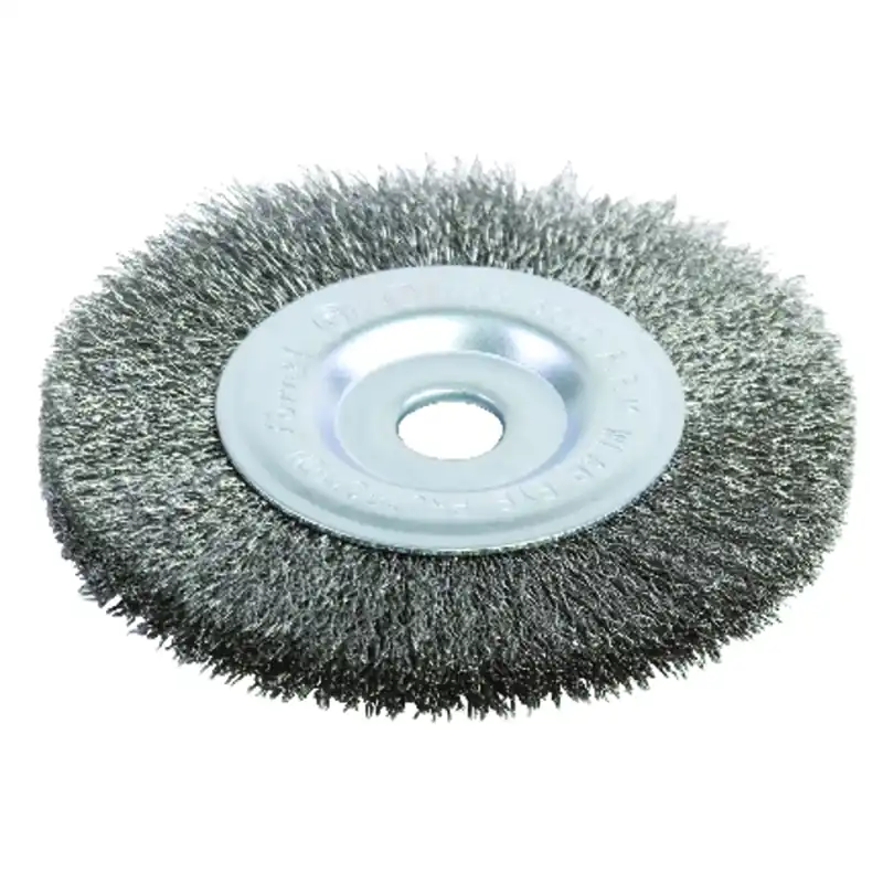 4 In. Crimped Wire Wheel Brush Metal 6000 Rpm 1/2 In. Arbor