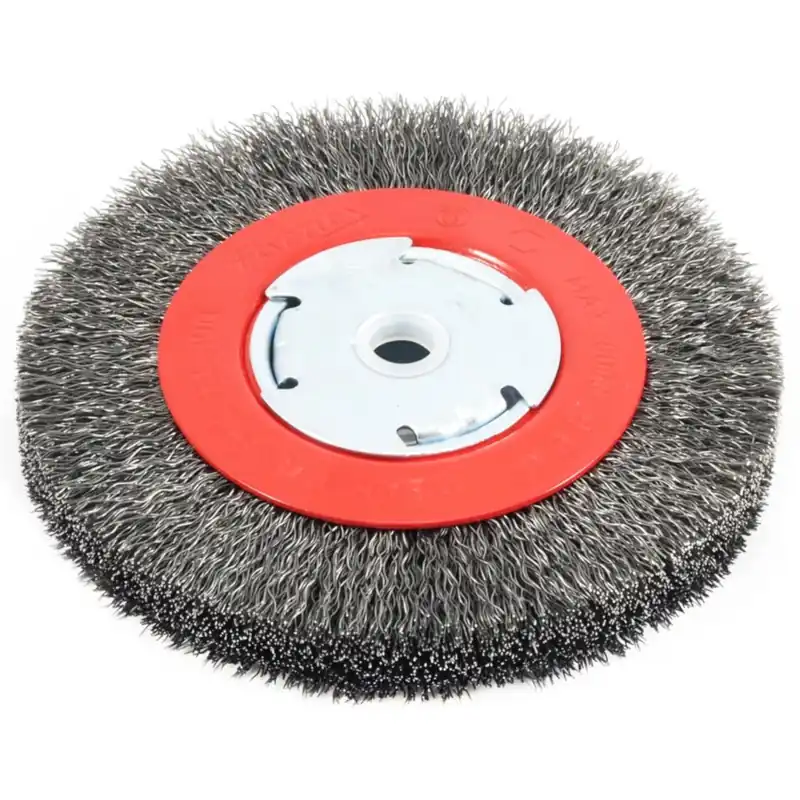 Coarse Crimped Wire Bench Wheel Brush, 6-In.