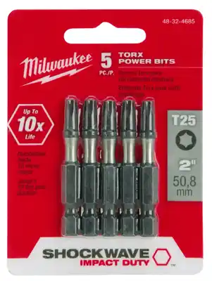 Milwaukee Shockwave Torx T25 X 2 In. L Screwdriver Bit Steel 5 Pk