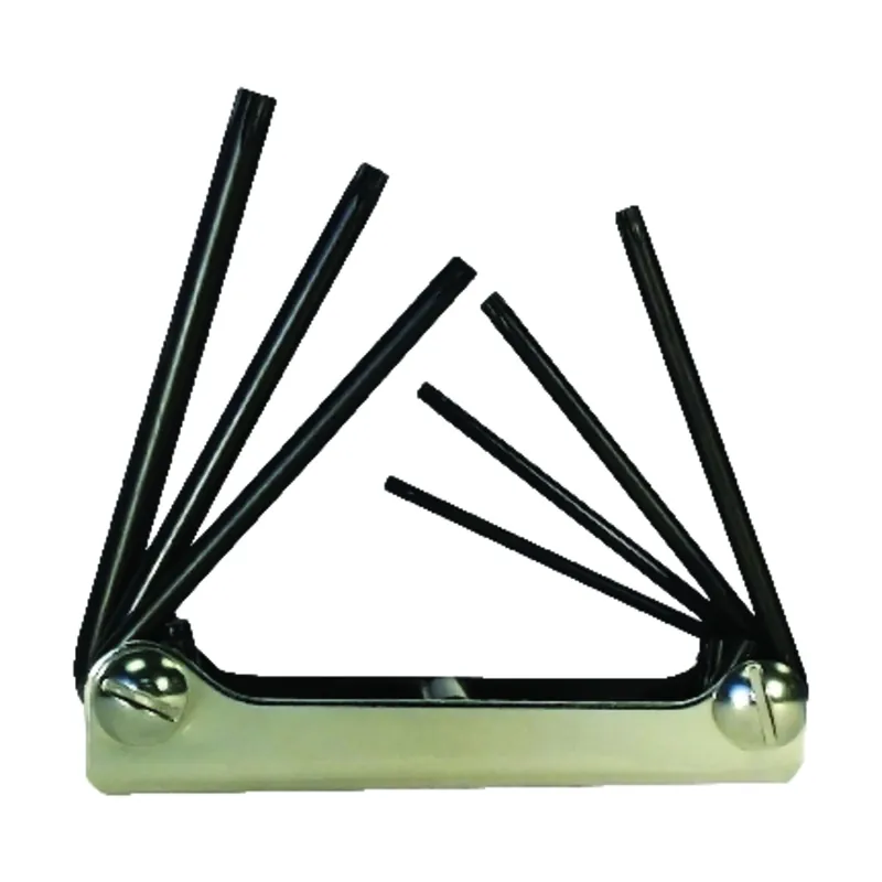 7-piece Fold-up Torx Hex Key Set, T10-t40, Chrome Nickel Alloy Steel