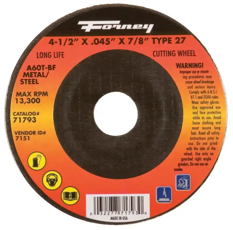 Cutting Wheel, Type 27, 4.5-In.