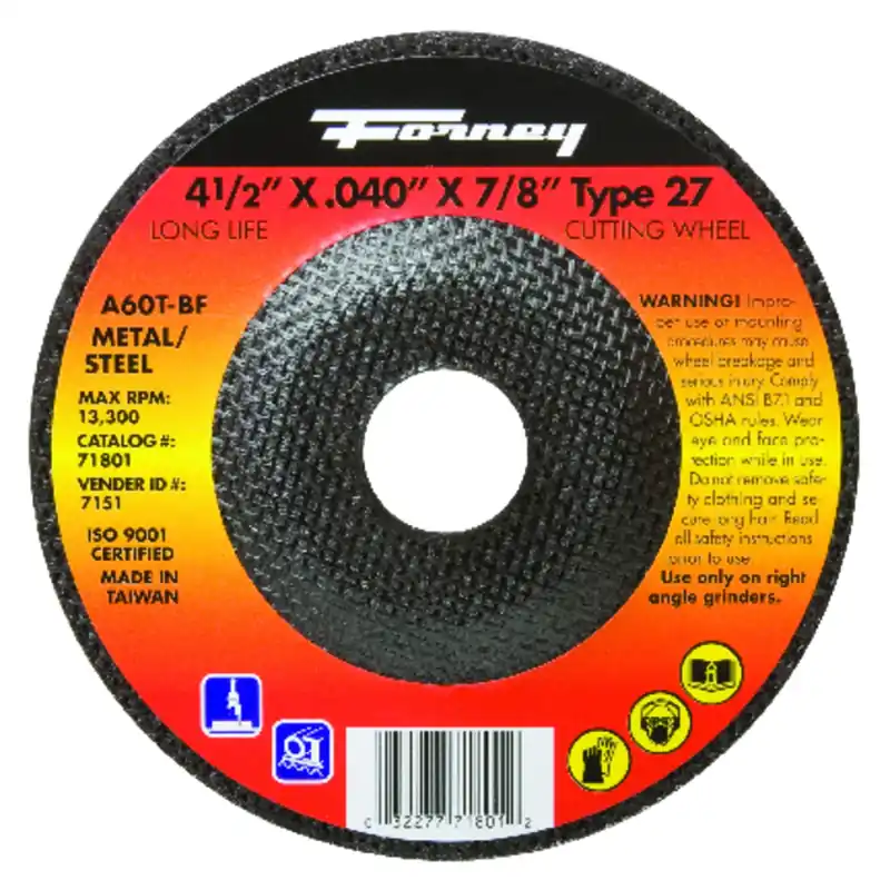 Cutting Wheel, Type 27, 4.5 X .040-In.