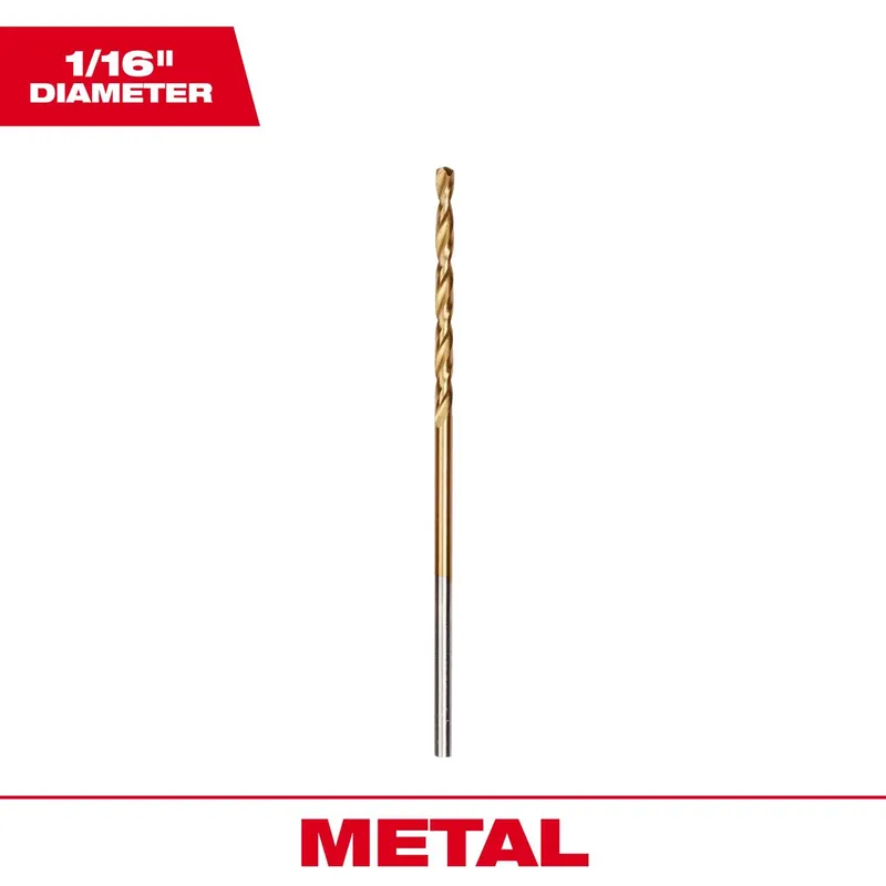 Milwaukee Thunderbolt 1/16 In. X 1-7/8 In. L High Speed Steel Drill Bit Round Shank 1 Pc