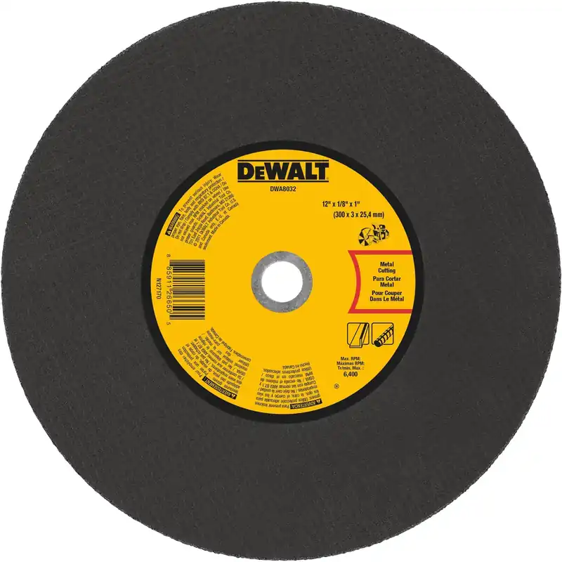 DeWalt High Performance 12 In. D X 1 In. X 1/8 In. Thick Aluminum Oxide Metal Cut-Off Wheel 1 Pk