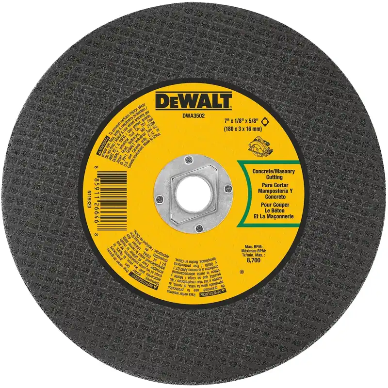 DeWalt High Performance 7 In. D X 5/8 In. X 1/8 In. Thick Aluminum Oxide Masonry Cutting Saw Blade 1