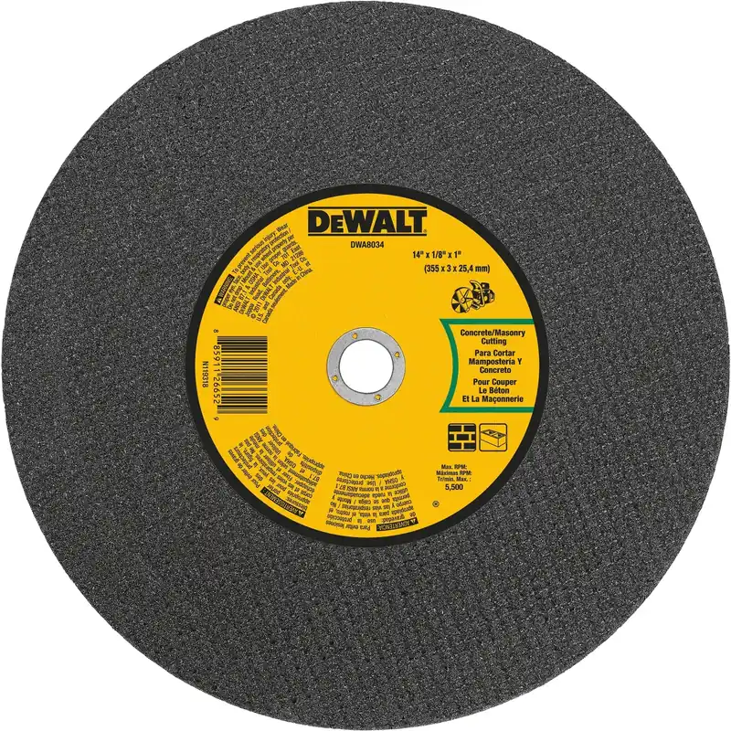 DeWalt High Performance 14 In. D X 1 In. X 1/8 In. Thick Aluminum Oxide Masonry Cut-Off Wheel 1 Pk