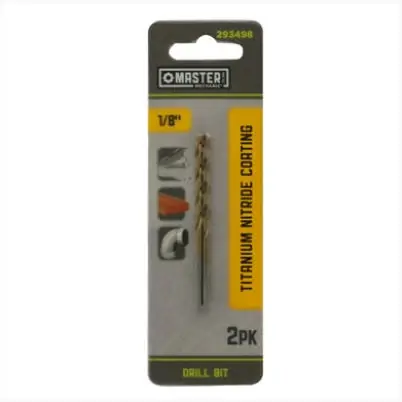 1/8 X 2-3/4 In. High-Speed Steel Drill Bit, Titanium Nitride Coated