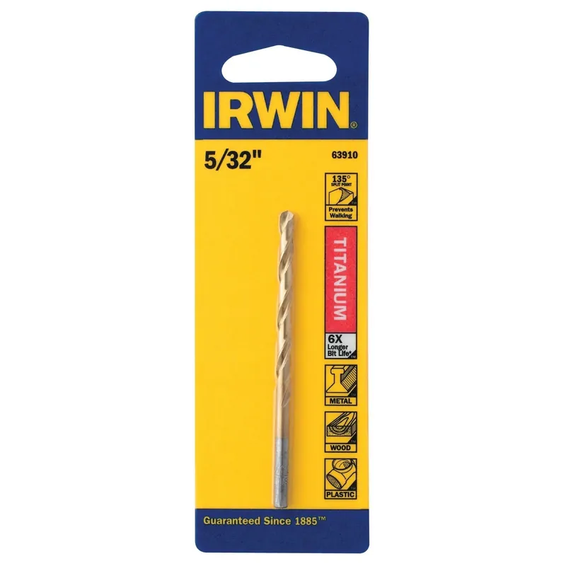 Titanium Drill Bit, Jobber Length, 5/32 In.