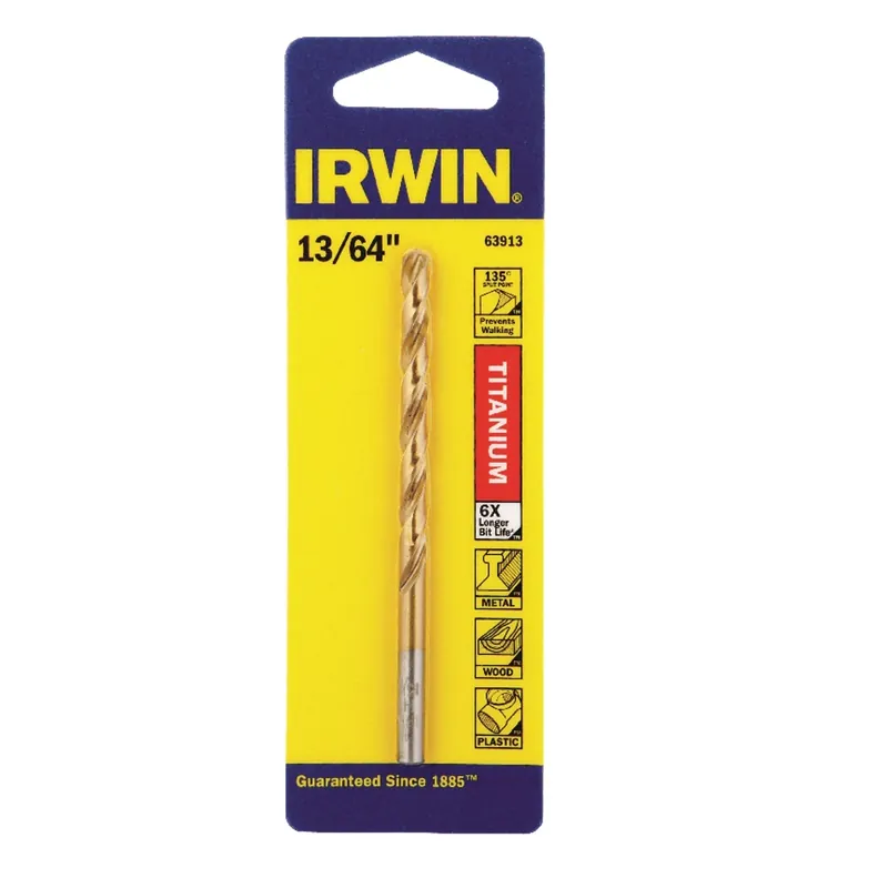 Titanium Drill Bit, Jobber Length, 13/64 In.
