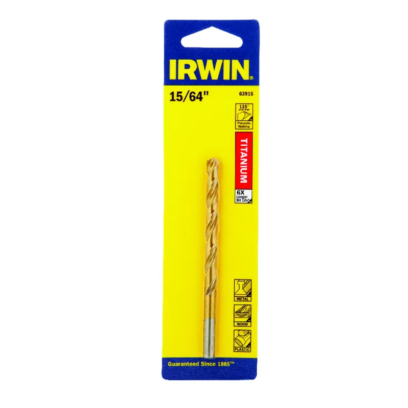 Titanium Drill Bit, Jobber Length,, 15/64 In.