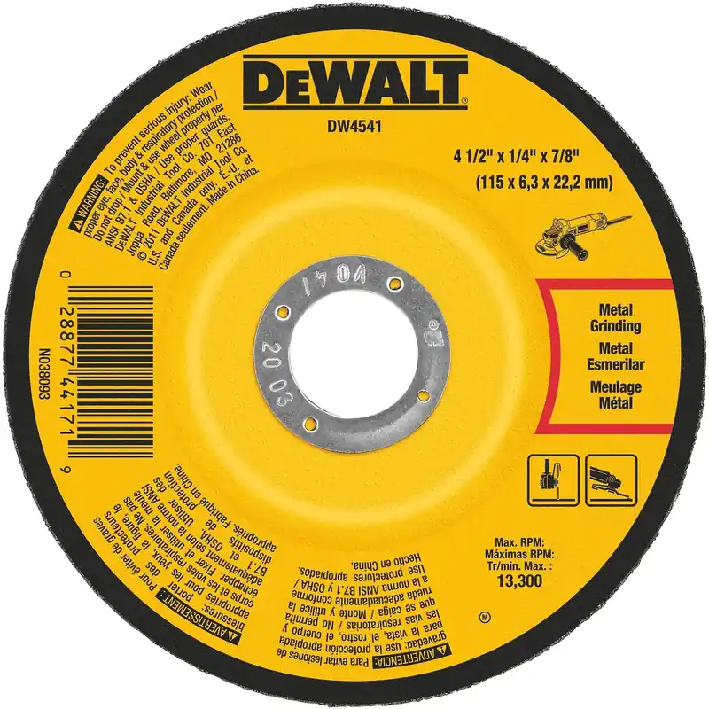 Grinding Wheel, 4-1/2 X 1/4 X 7/8 In.