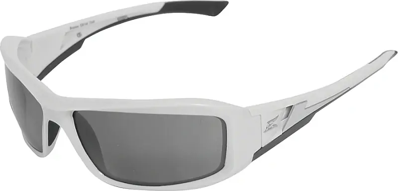 Brazeau Gloss White Frame Safety Glasses With Smoke Lenses - Model Xb146