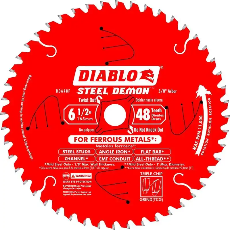 6-1/2-In. 48-TPI Ferrous Metal-Cutting Saw Blade