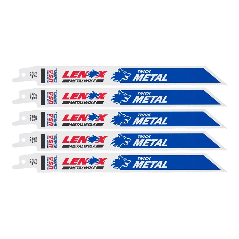 Lenox METALWOLF 8 In. Bi-Metal WAVE EDGE Reciprocating Saw Blade 14 TPI 5 Pk