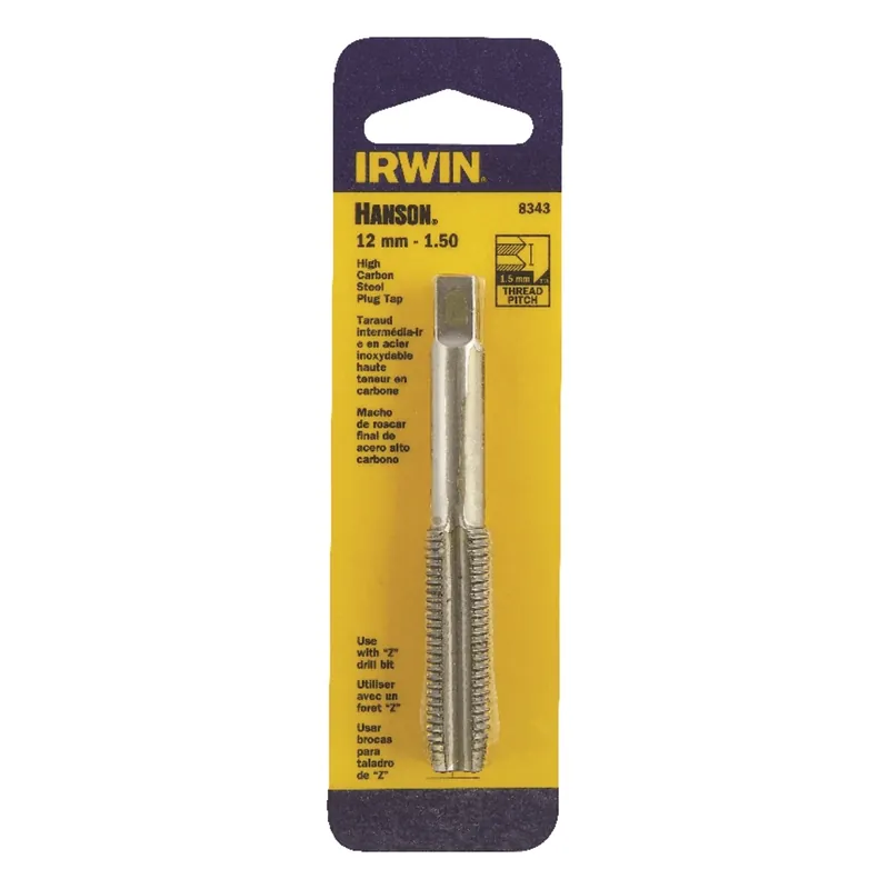 Metric Tap, Carbon Steel, 12mm X 1.50