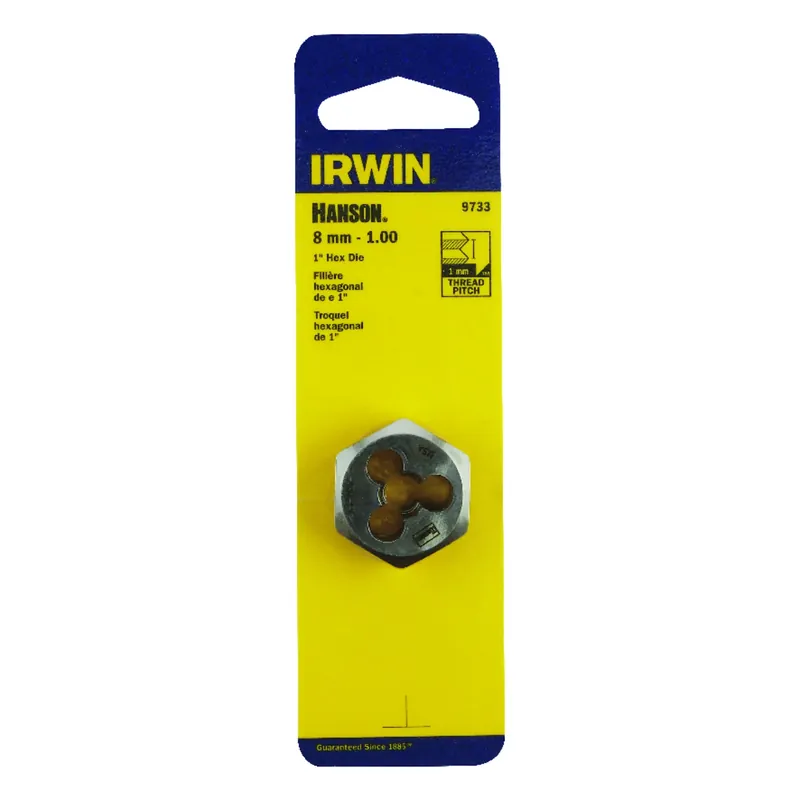 Hanson Metric Hexagon Die, 8mm X 1.00