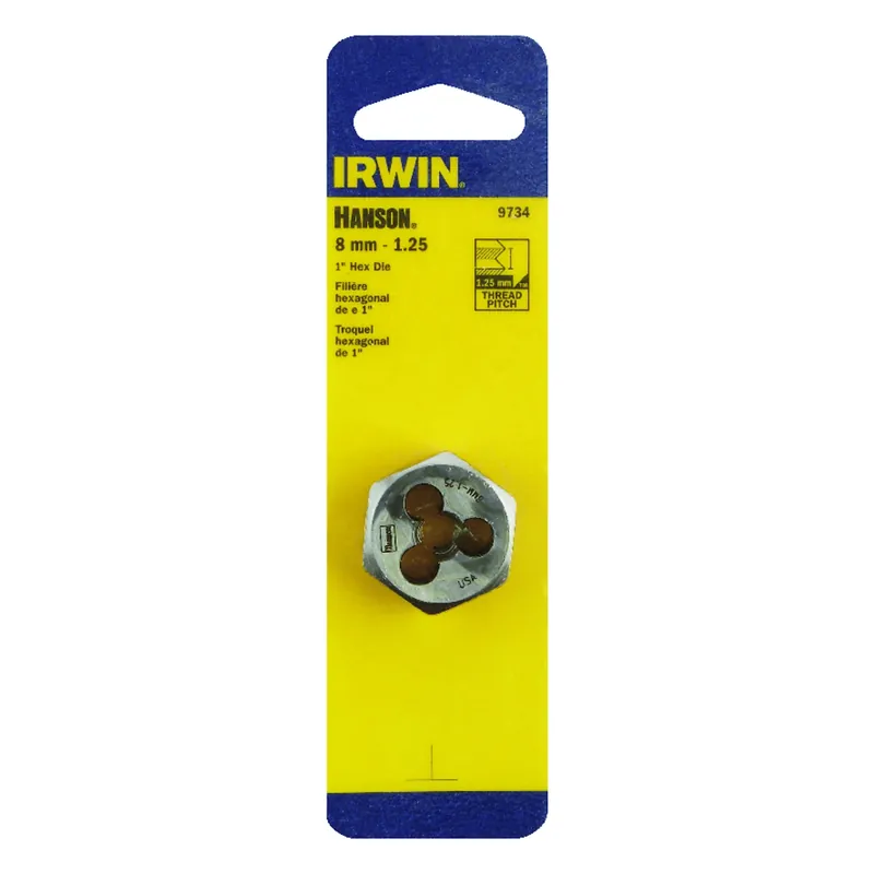 Hanson Metric Hexagon Die, 8mm X 1.25