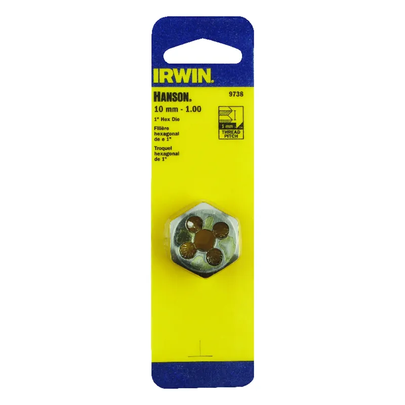 Hanson Metric Hexagon Die, 10mm X 1.00