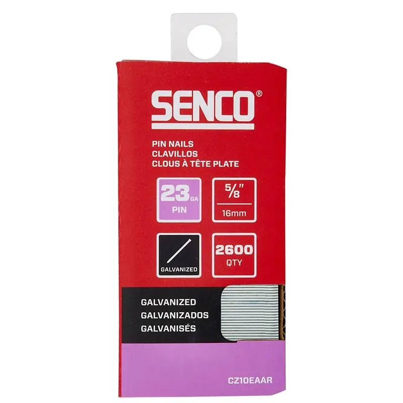 Senco 5/8 In. L X 23 Ga. Straight Strip Galvanized Micro Pins 2,600 Pk
