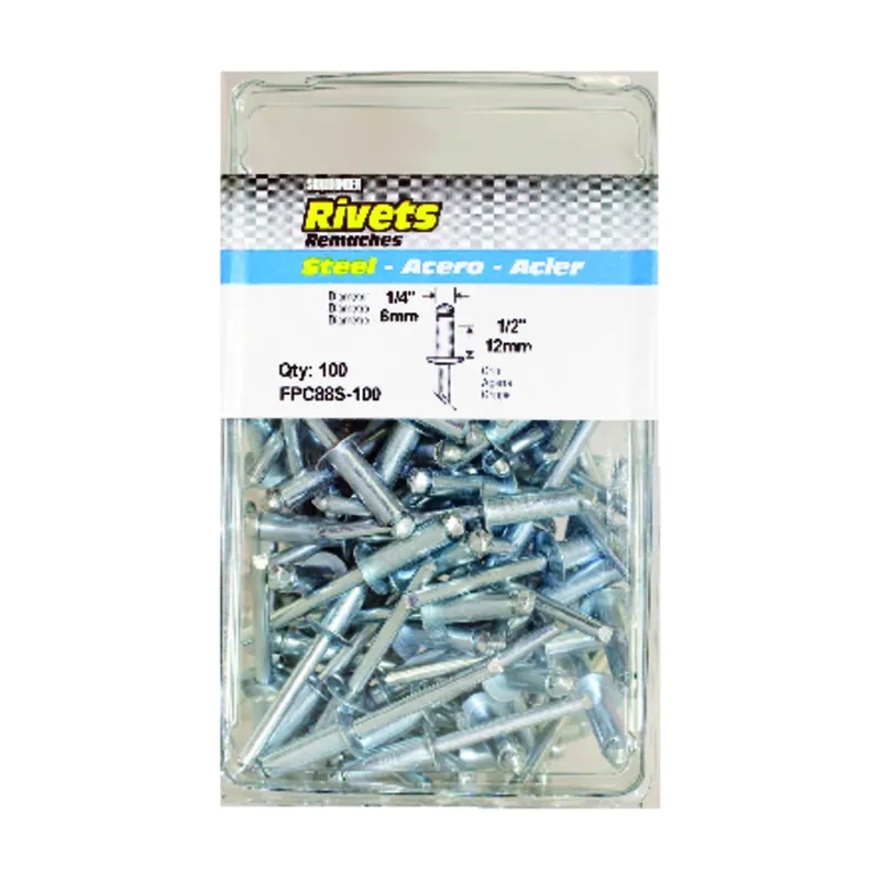 Surebonder 1/4 In. D X 1/2 In. Steel Rivets Silver 100 Pk