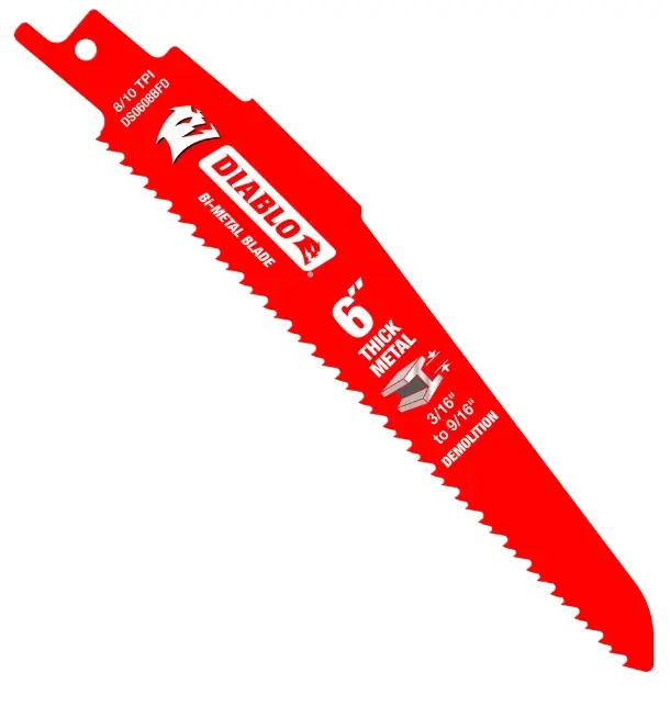 Diablo 6 In. Bi-Metal Thick Metal & Demolition Reciprocating Saw Blade 8/10 TPI 5 Pk