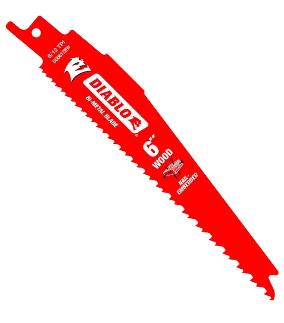 Diablo Demo Demon 6 In. Bi-Metal Nail-Embedded Wood Reciprocating Saw Blade 6/12 TPI 5 Pk