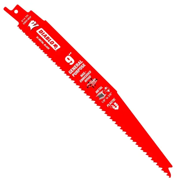 Diablo 9 In. Bi-Metal General Purpose Reciprocating Saw Blade 8/14 TPI 5 Pc