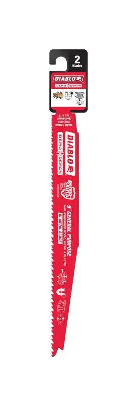 Diablo Demo Demon 9 In. Bi-Metal Variable Tooth Reciprocating Saw Blade 8/14 TPI 2 Pk