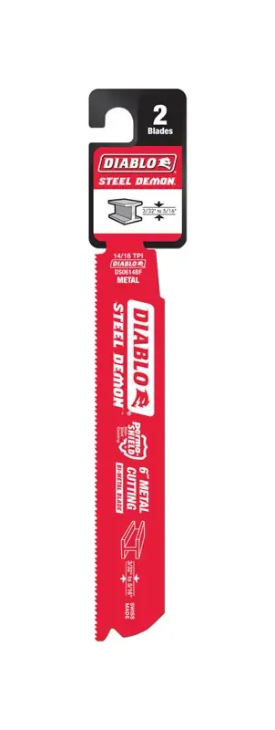 Diablo 6 In. Bi-Metal Medium Metal Reciprocating Saw Blade 14/18 TPI 2 Pk
