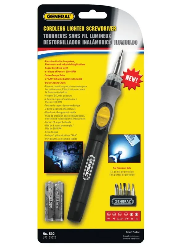Led Lighted Multi-bit Driver Precision Screwdriver Model 502