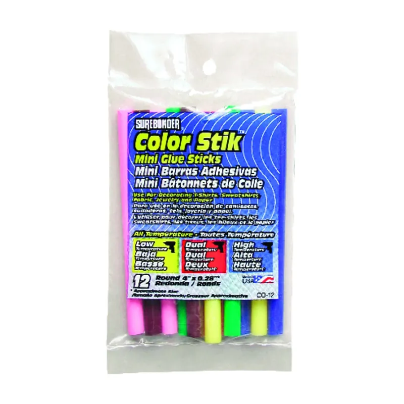 Surebonder Color Stik .28 In. D X 4 In. L Mini Glue Sticks Assorted Colors 12 Pk