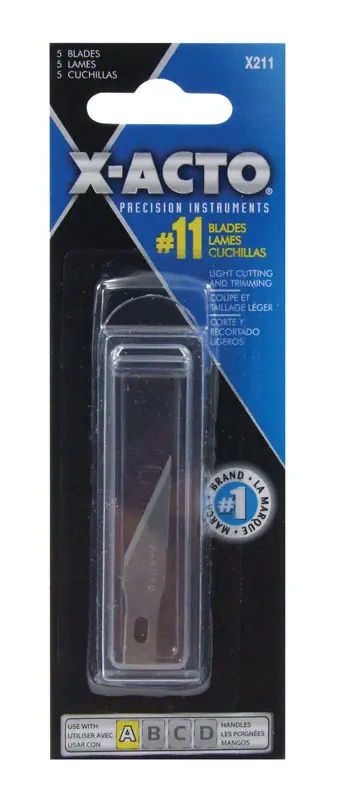 X-Acto Carbon Steel Light Duty 11 Replacement Blade 5 Pk